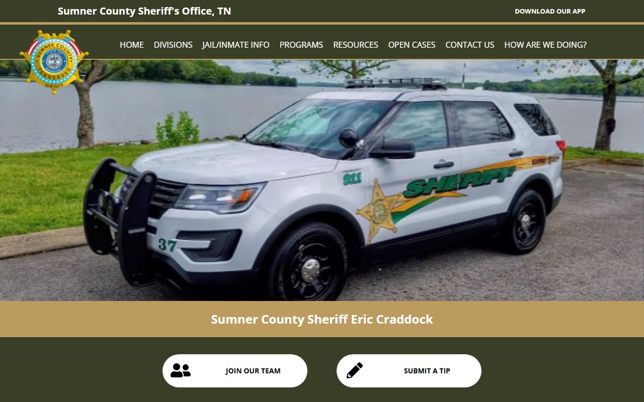 Sumner County Sheriff website for Hendersonville jail roster