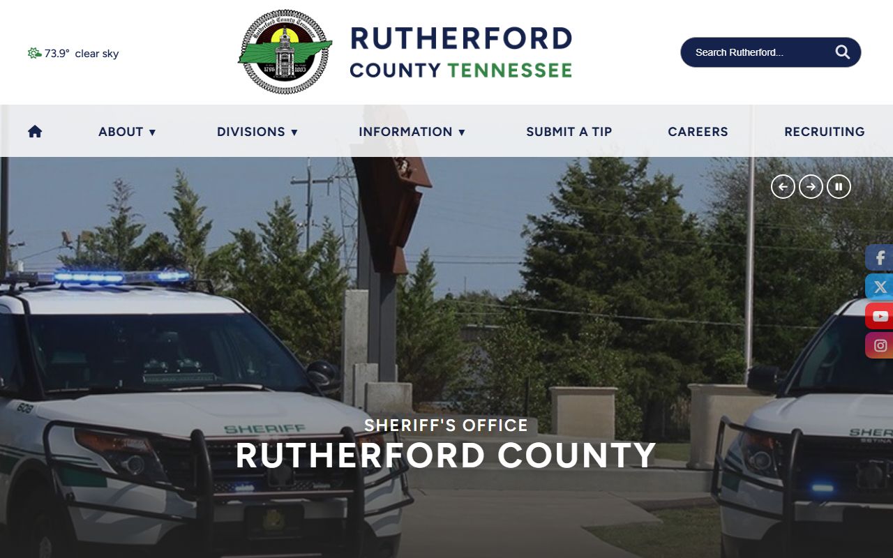 Rutherford County Sheriff website for Murfreesboro jail roster