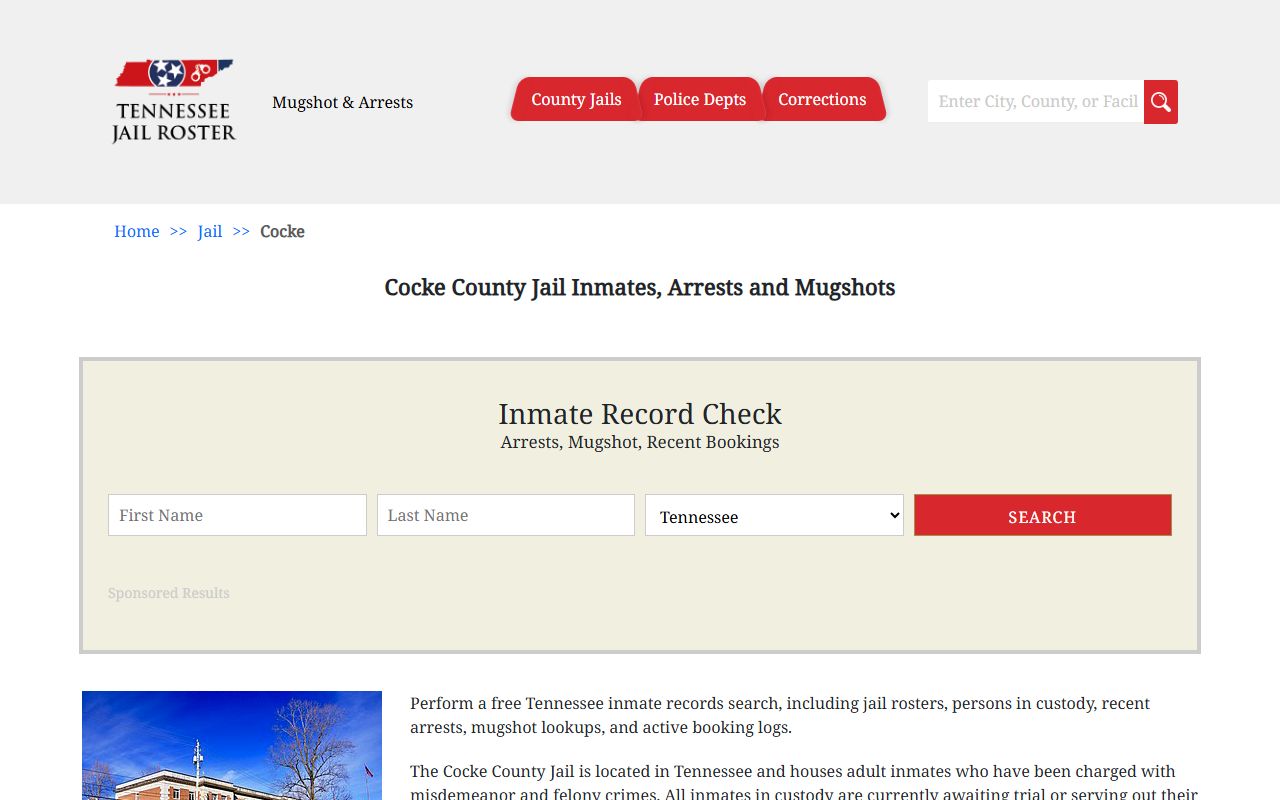 Cocke County jail information and jail roster