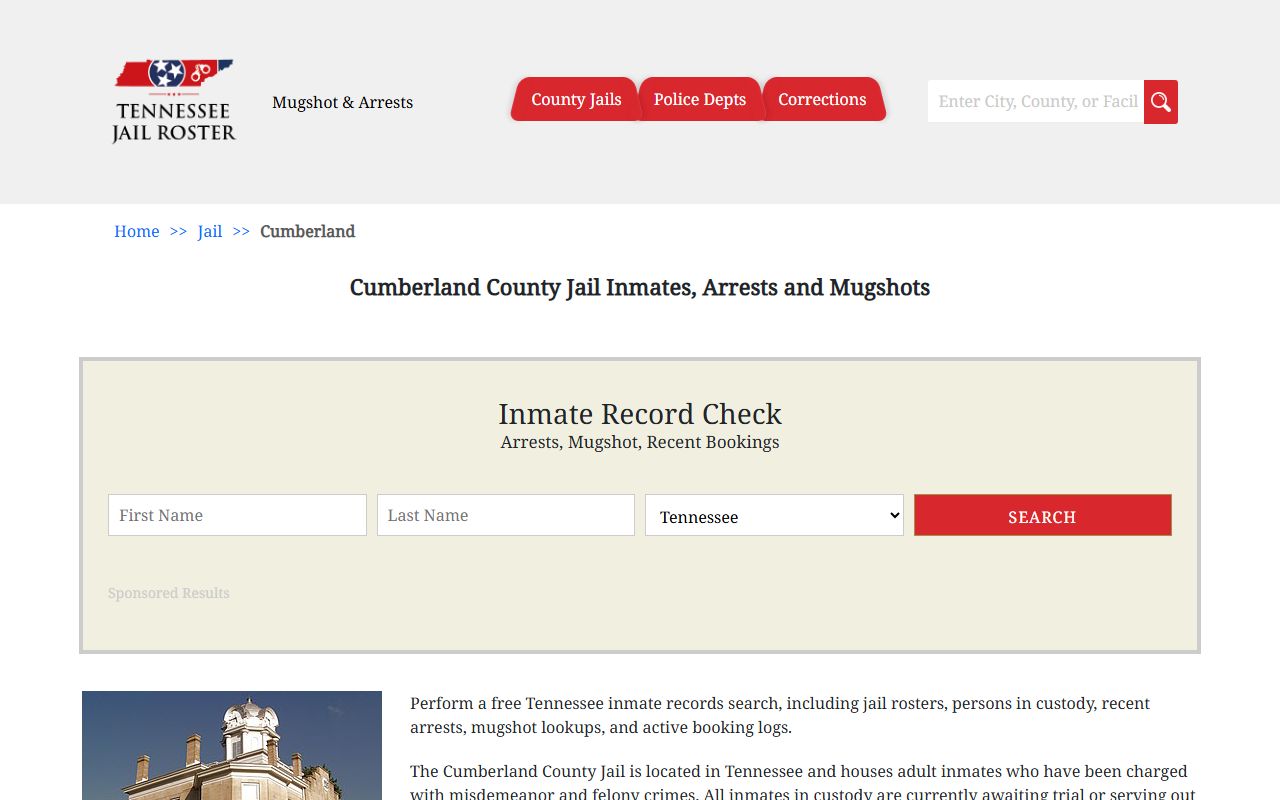 Cumberland County Tennessee jail roster resource for jail roster