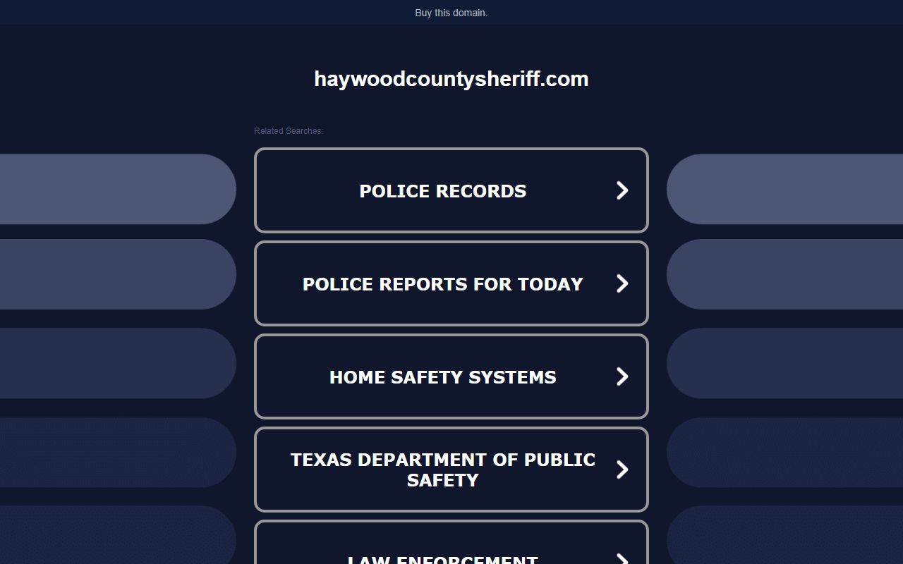 Haywood County Sheriff's Office website for jail roster