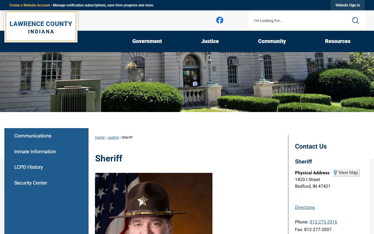 Lawrence County Sheriff's Office website for jail roster
