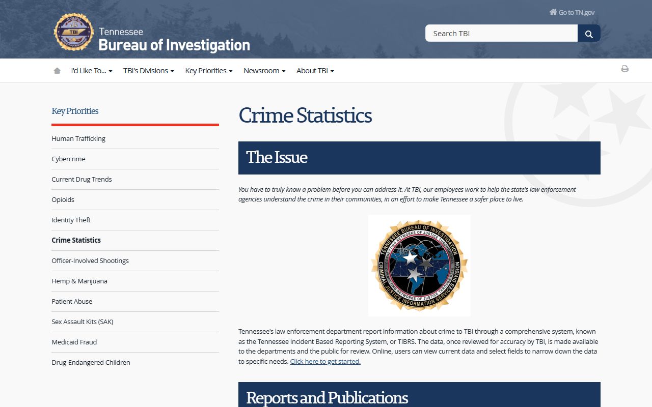 Tennessee crime statistics related to jail roster