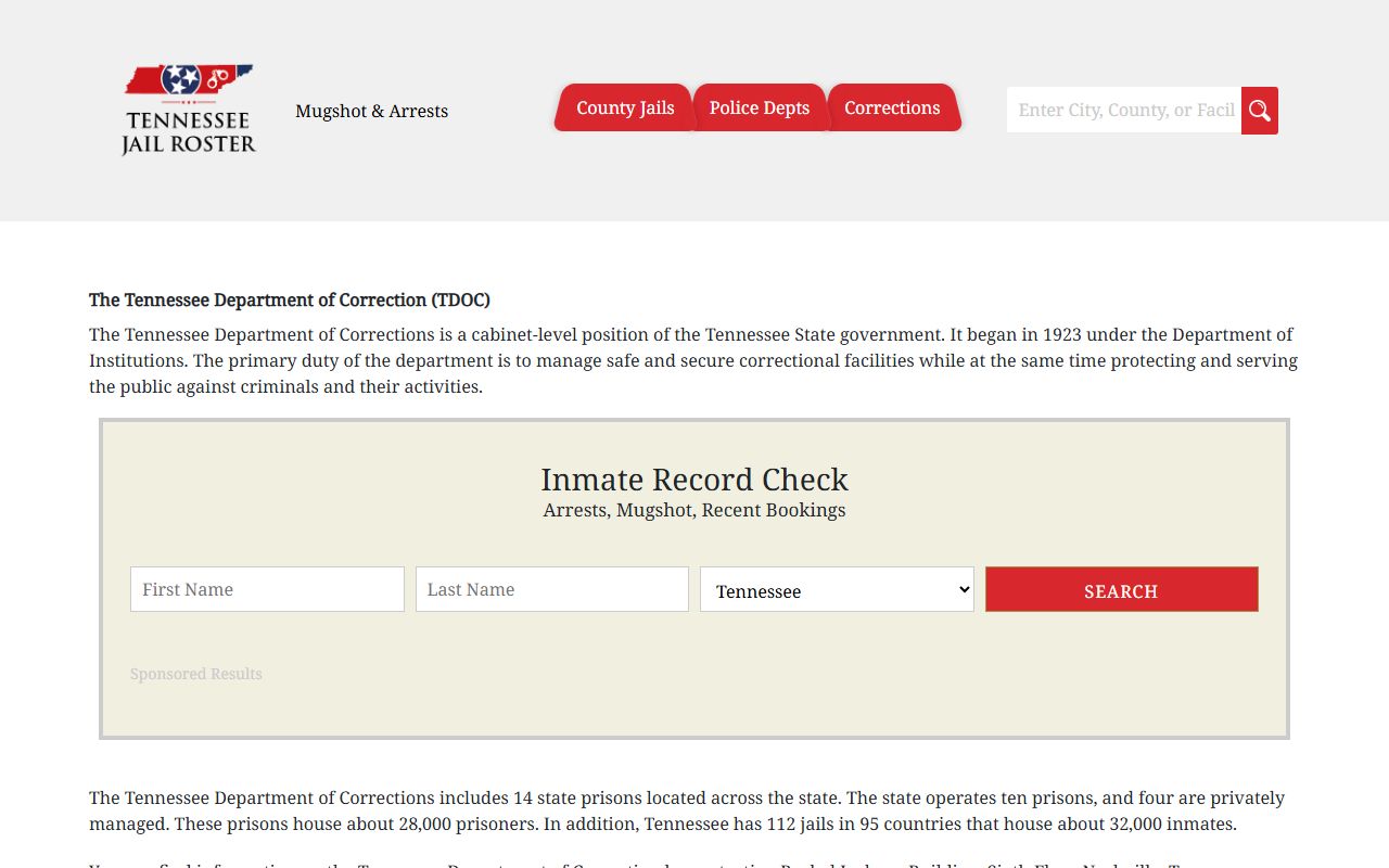 Tennessee statewide jail roster for DeKalb County jail roster